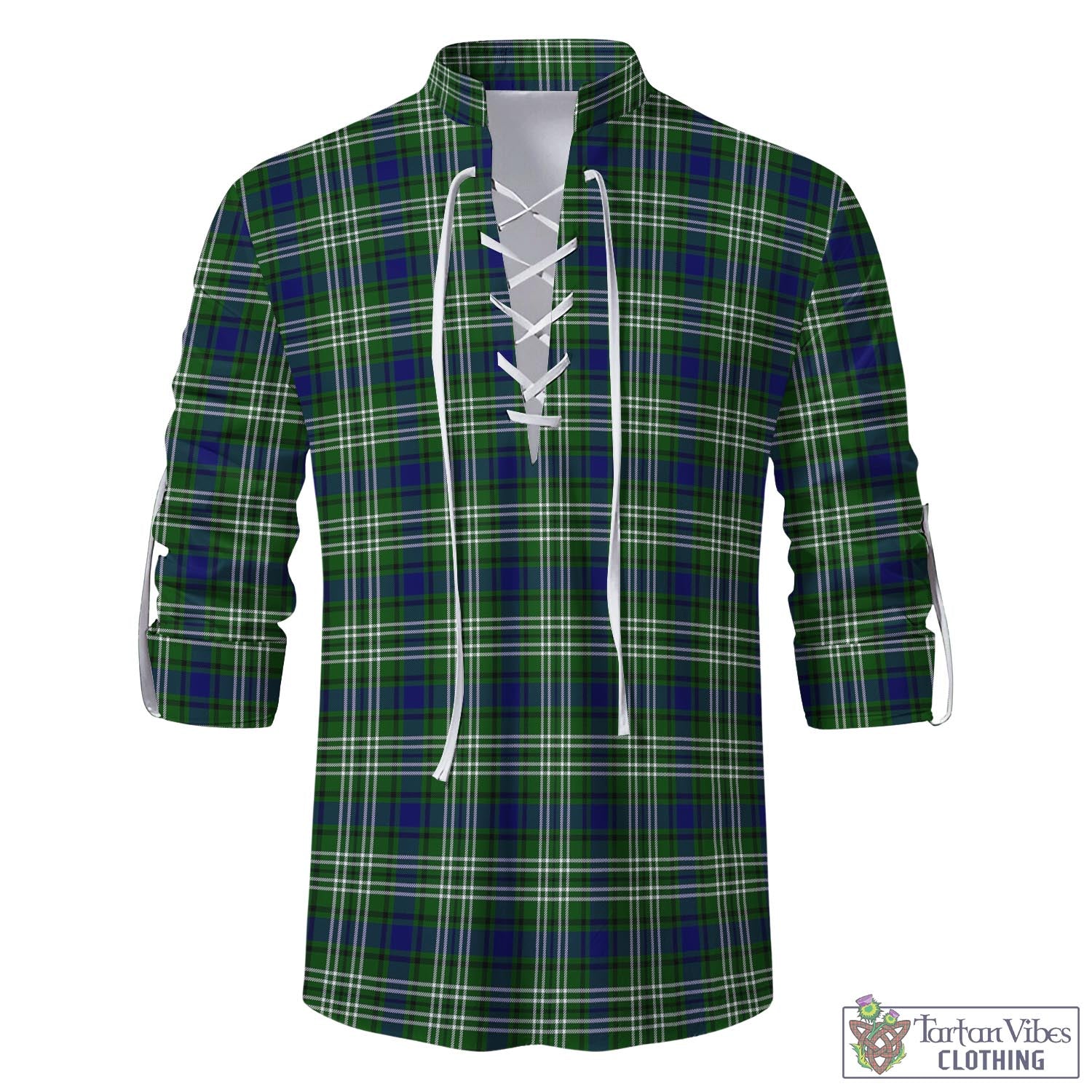 Haliburton Tartan Men's Scottish Traditional Jacobite Ghillie Kilt Shirt - Tartan Vibes Clothing