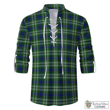 Haliburton Tartan Men's Scottish Traditional Jacobite Ghillie Kilt Shirt - Tartan Vibes Clothing