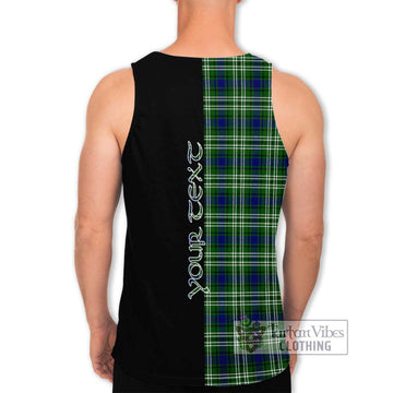 Haliburton Tartan Men's Tank Top with Family Crest and Half Of Me Style - Tartan Vibes Clothing