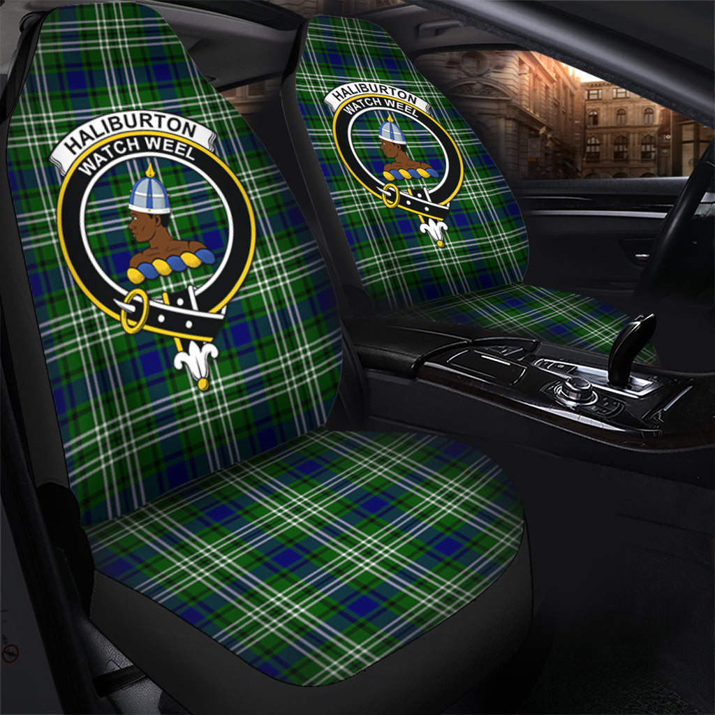 Haliburton Tartan Car Seat Cover with Family Crest - Tartan Vibes Clothing
