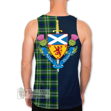 Haliburton Tartan Men's Tank Top Alba with Scottish Lion Royal Arm Half Style - Tartan Vibes Clothing