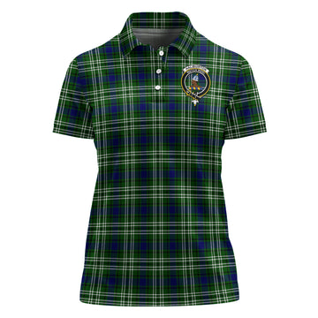 Haliburton Tartan Polo Shirt with Family Crest For Women - Tartan Vibes Clothing