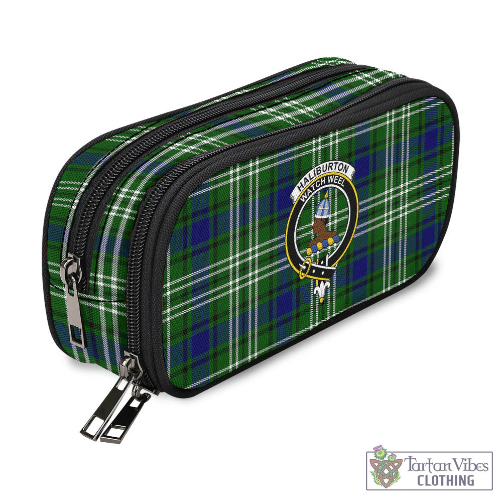 Haliburton Tartan Pen and Pencil Case with Family Crest - Tartan Vibes Clothing