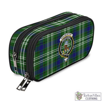 Haliburton Tartan Pen and Pencil Case with Family Crest - Tartan Vibes Clothing