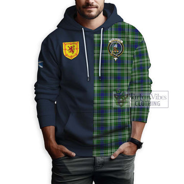 Haliburton Tartan Hoodie Alba with Scottish Lion Royal Arm Half Style - Tartan Vibes Clothing