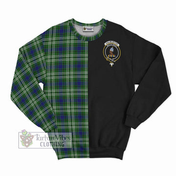Haliburton Tartan Sweatshirt with Family Crest and Half Of Me Style - Tartan Vibes Clothing