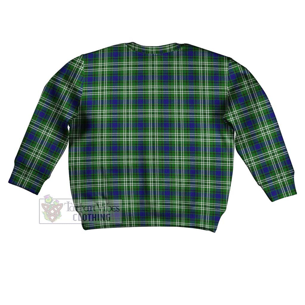 Haliburton Tartan Kid Ugly Sweater with Family Crest - Tartan Vibes Clothing