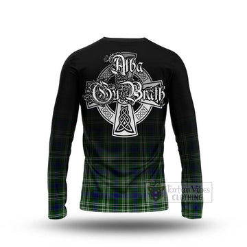 Haliburton Tartan Long Sleeve T-Shirt Featuring Alba Gu Brath Family Crest Celtic Inspired - Tartan Vibes Clothing