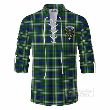 Haliburton Tartan Ghillie Kilt Shirt with Family Crest DNA In Me Style - Tartan Vibes Clothing