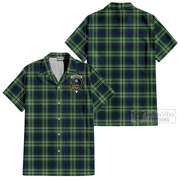 Haliburton Tartan Cotton Hawaiian Shirt with Family Crest - Tartan Vibes Clothing