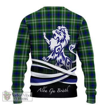 Haliburton Tartan Ugly Sweater with Alba Gu Brath Regal Lion Emblem - Tartan Vibes Clothing