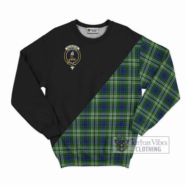 Haliburton Tartan Sweatshirt with Family Crest and Military Logo Style - Tartan Vibes Clothing