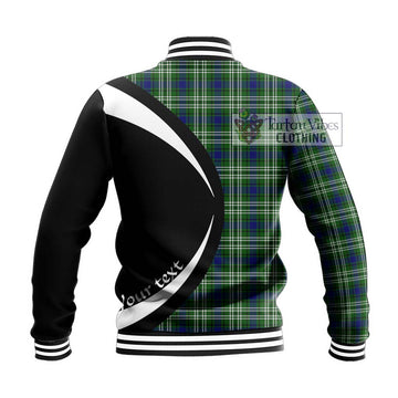 Haliburton Tartan Baseball Jacket with Family Crest Circle Style - Tartan Vibes Clothing