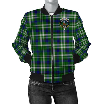 Haliburton Tartan Bomber Jacket with Family Crest - Tartan Vibes Clothing