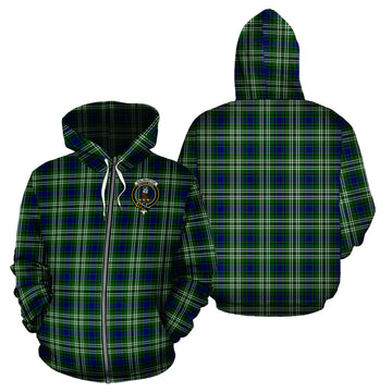 Haliburton Tartan Hoodie with Family Crest - Tartan Vibes Clothing