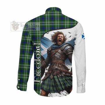 Haliburton Crest Tartan Long Sleeve Button Shirt Inspired by the Freedom of Scottish Warrior Men's Shirt - Tartan Vibes Clothing