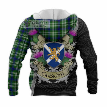 Haliburton Tartan Family Crest Knitted Hoodie Lion Rampant Royal Thistle Shield Celtic Inspired - Tartan Vibes Clothing