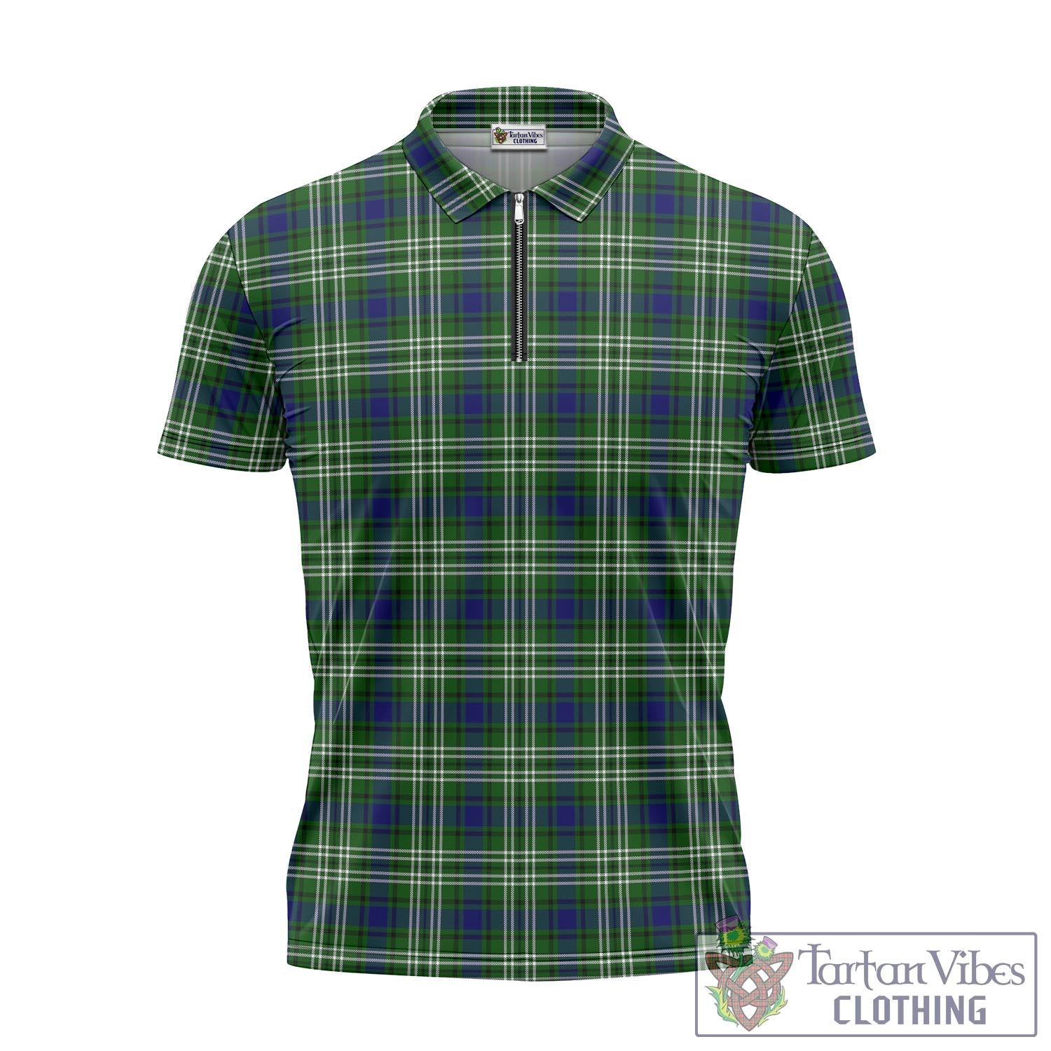 Haliburton Tartan Zipper Polo Shirt - Tartan Vibes Clothing
