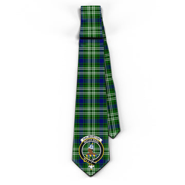 Haliburton Tartan Classic Necktie with Family Crest - Tartan Vibes Clothing