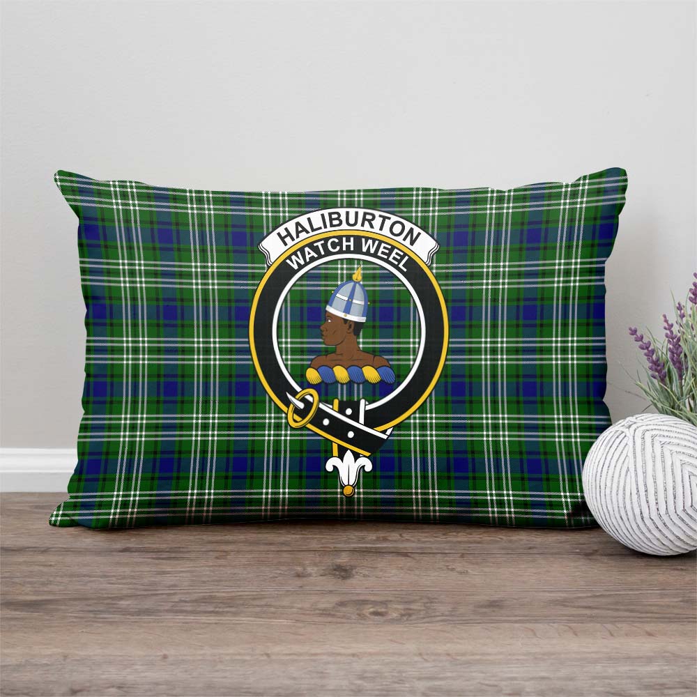 Haliburton Tartan Pillow Cover with Family Crest - Tartan Vibes Clothing
