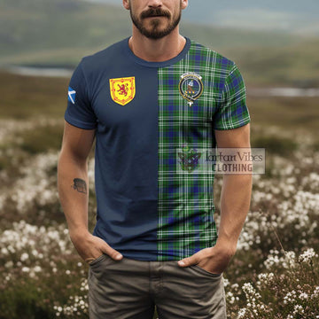 Haliburton Tartan T-Shirt Alba with Scottish Lion Royal Arm Half Style - Tartan Vibes Clothing