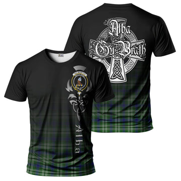 Haliburton Tartan T-Shirt Featuring Alba Gu Brath Family Crest Celtic Inspired - Tartan Vibes Clothing