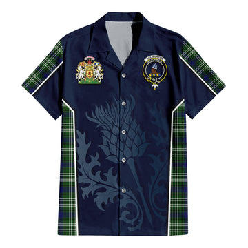Haliburton Tartan Hawaiian Shirt with Family Crest and Scottish Thistle Vibes Sport Style - Tartan Vibes Clothing