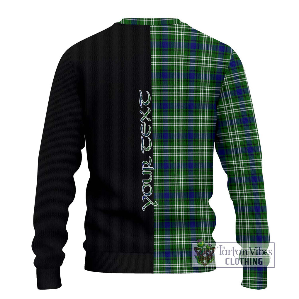 Haliburton Tartan Ugly Sweater with Family Crest and Half Of Me Style - Tartan Vibes Clothing