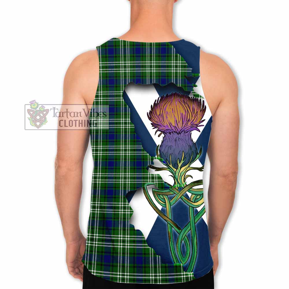 Haliburton Tartan Family Crest Men's Tank Top Scottish Thistle Celtic Inspired - Tartan Vibes Clothing