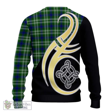 Haliburton Tartan Ugly Sweater with Family Crest and Celtic Symbol Style - Tartan Vibes Clothing