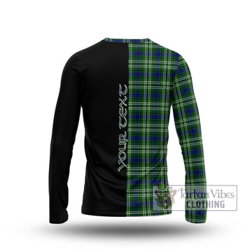 Haliburton Tartan Long Sleeve T-Shirt with Family Crest and Half Of Me Style - Tartan Vibes Clothing