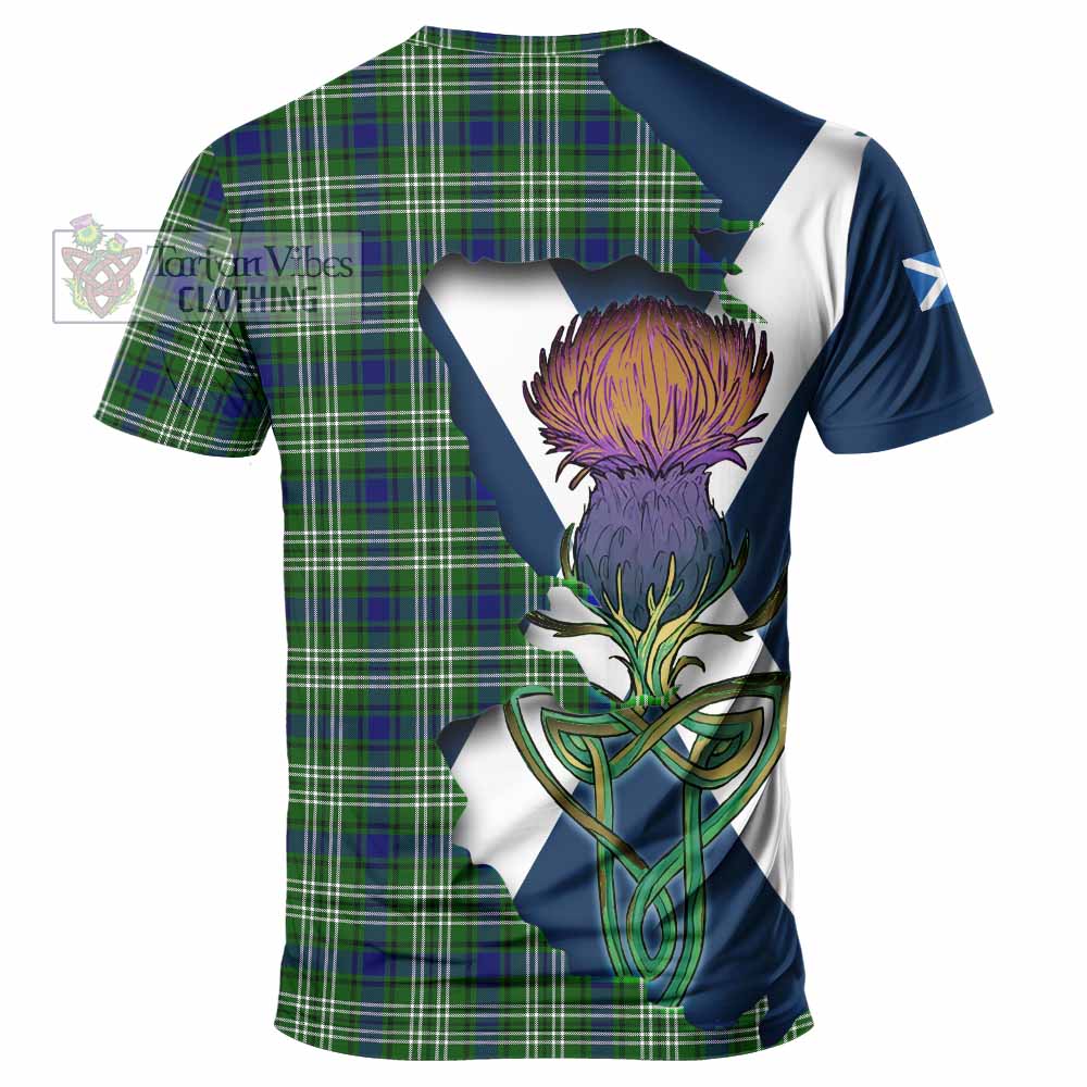 Haliburton Tartan Family Crest T-Shirt Scottish Thistle Celtic Inspired - Tartan Vibes Clothing