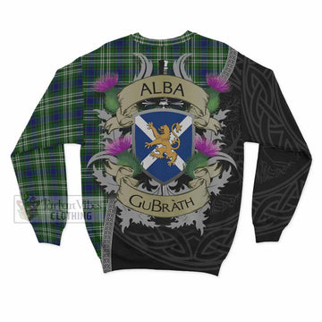 Haliburton Tartan Family Crest Sweatshirt Lion Rampant Royal Thistle Shield Celtic Inspired - Tartan Vibes Clothing