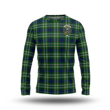 Haliburton Tartan Long Sleeve T-Shirt with Family Crest - Tartan Vibes Clothing