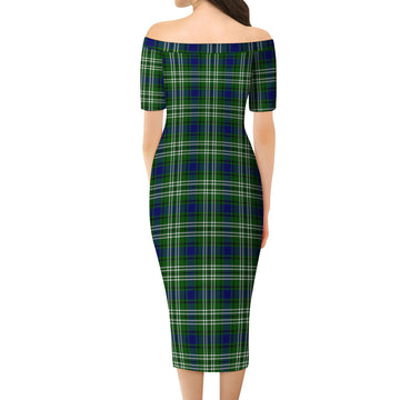 Haliburton Tartan Off Shoulder Lady Dress - Tartan Vibes Clothing
