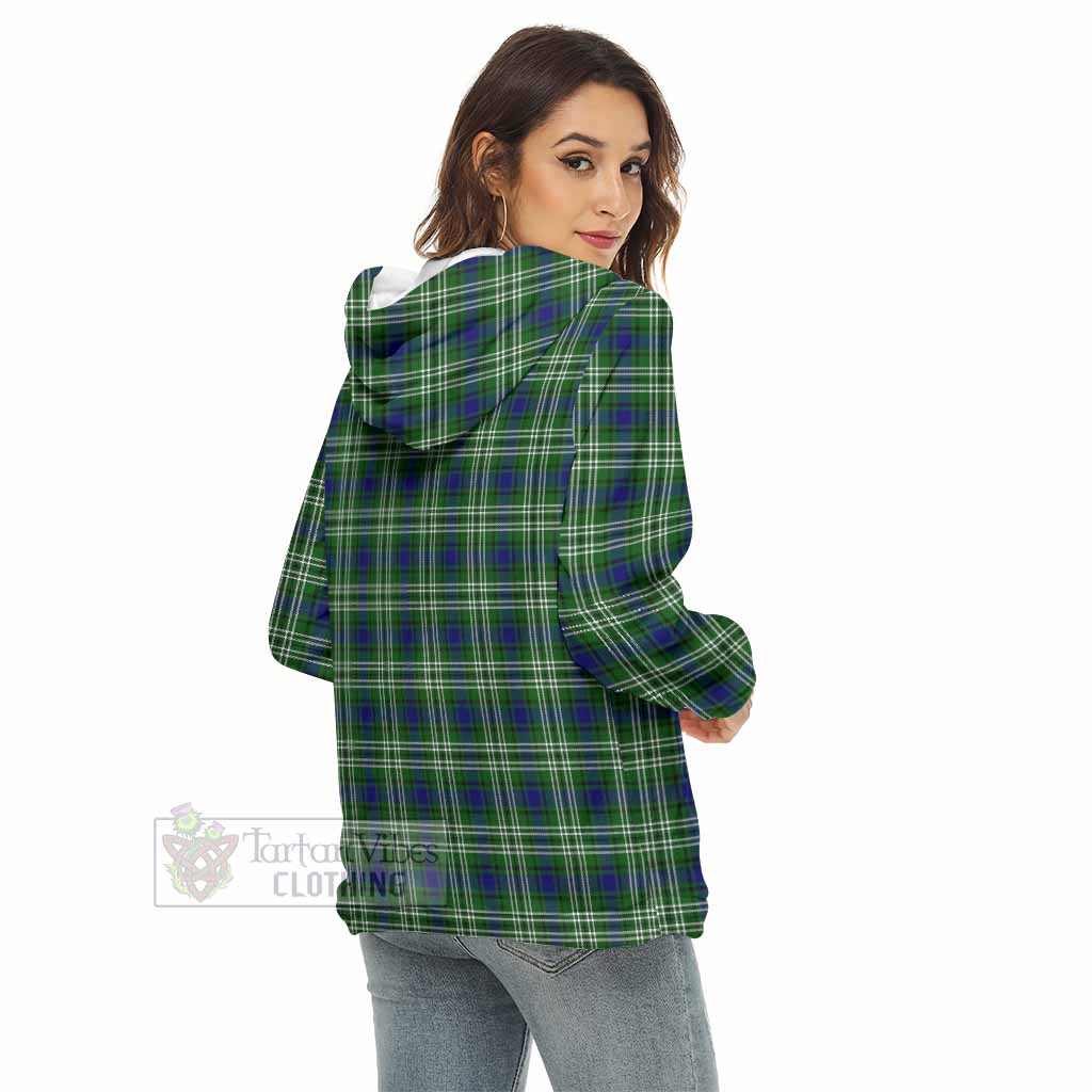 Haliburton Tartan Women's Borg Fleece Hoodie with Half Zip - Tartan Vibes Clothing
