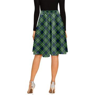 Haliburton Tartan Melete Pleated Midi Skirt Cross Style - Tartan Vibes Clothing
