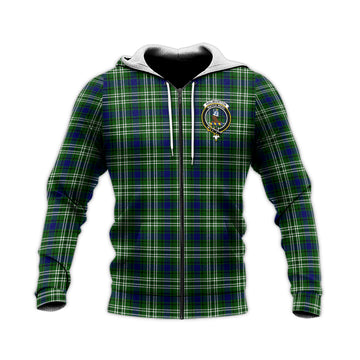 Haliburton Tartan Knitted Hoodie with Family Crest Unisex Knitted Zip Hoodie - Tartan Vibes Clothing