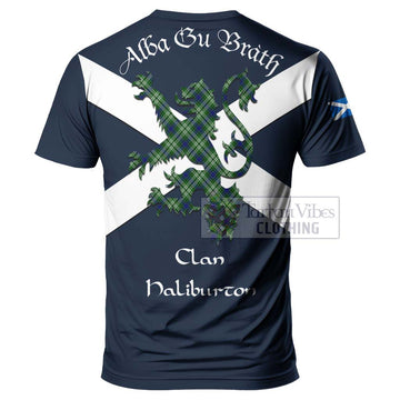 Haliburton Tartan Lion Rampant T-Shirt Proudly Display Your Heritage with Alba Gu Brath and Clan Name - Tartan Vibes Clothing
