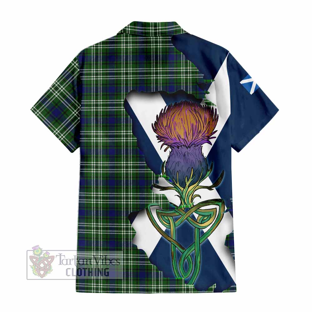 Haliburton Tartan Family Crest Hawaiian Shirt Scottish Thistle Celtic Inspired - Tartan Vibes Clothing