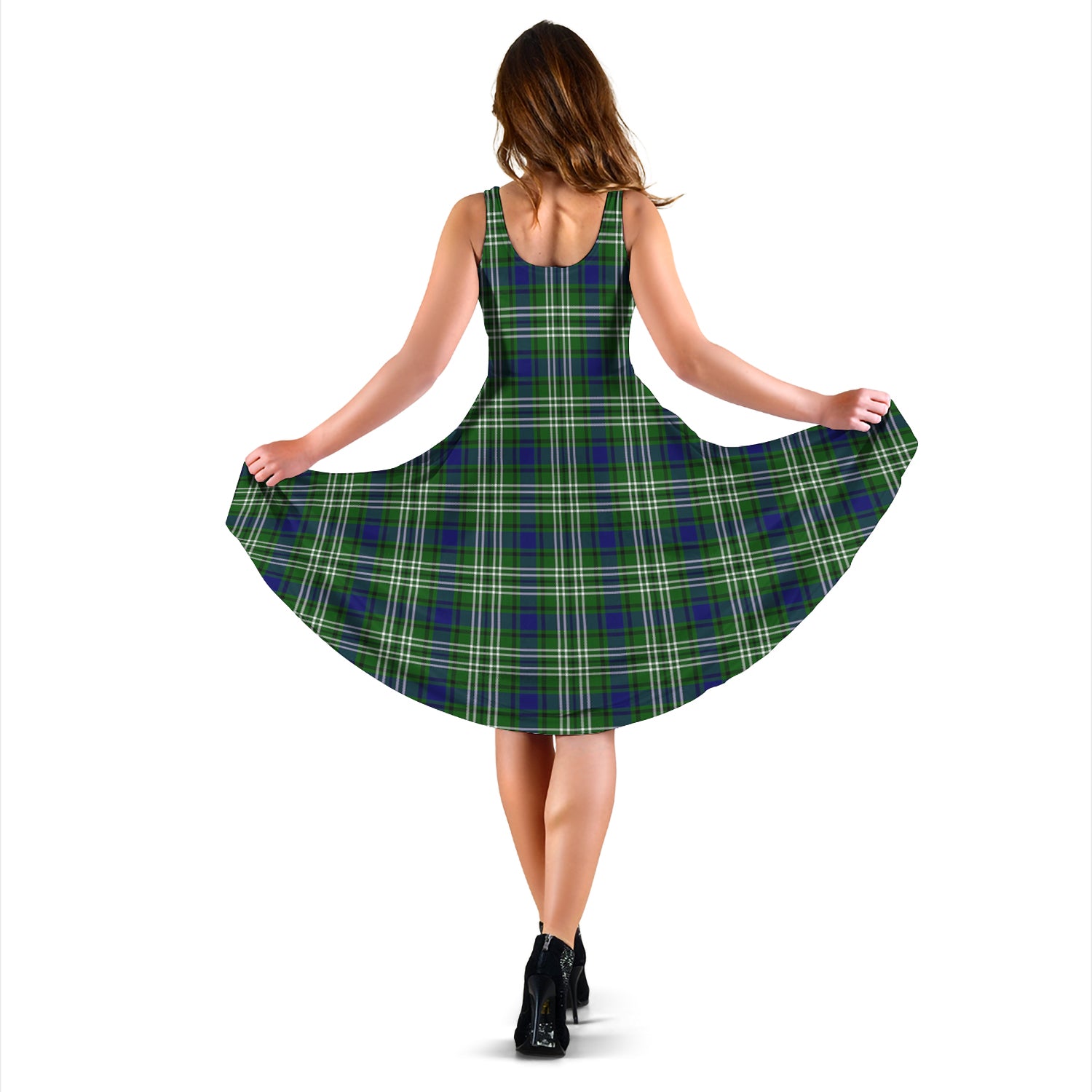 Haliburton Tartan Sleeveless Midi Womens Dress - Tartan Vibes Clothing