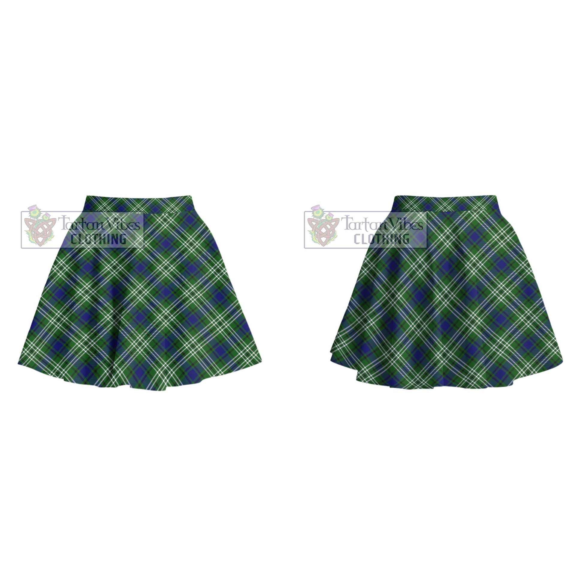Haliburton Tartan Women's Plated Mini Skirt Cross Style - Tartan Vibes Clothing