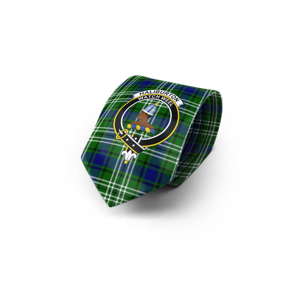 Haliburton Tartan Classic Necktie with Family Crest - Tartan Vibes Clothing