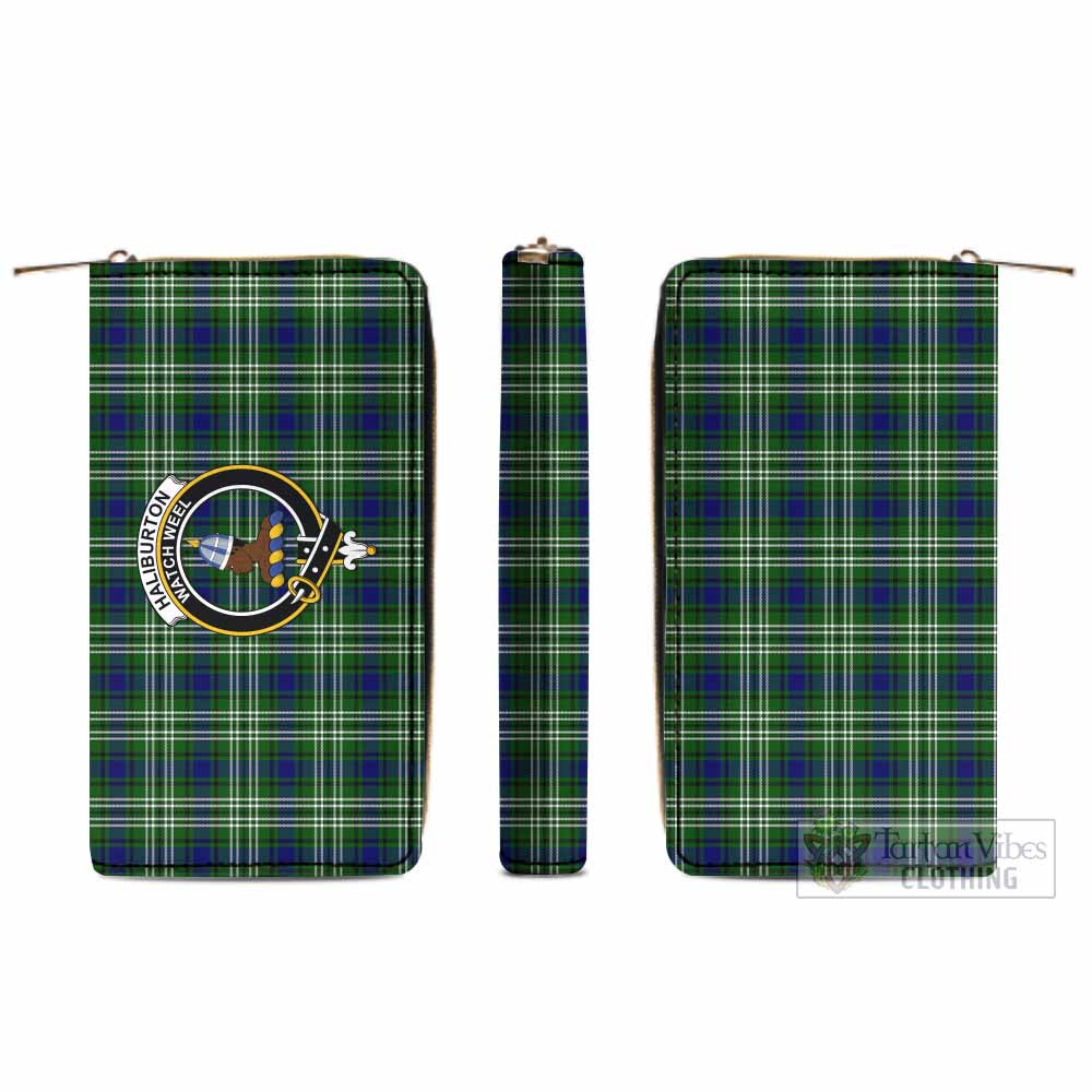Haliburton Tartan Women's Leather Wallet with Family Crest - Tartan Vibes Clothing