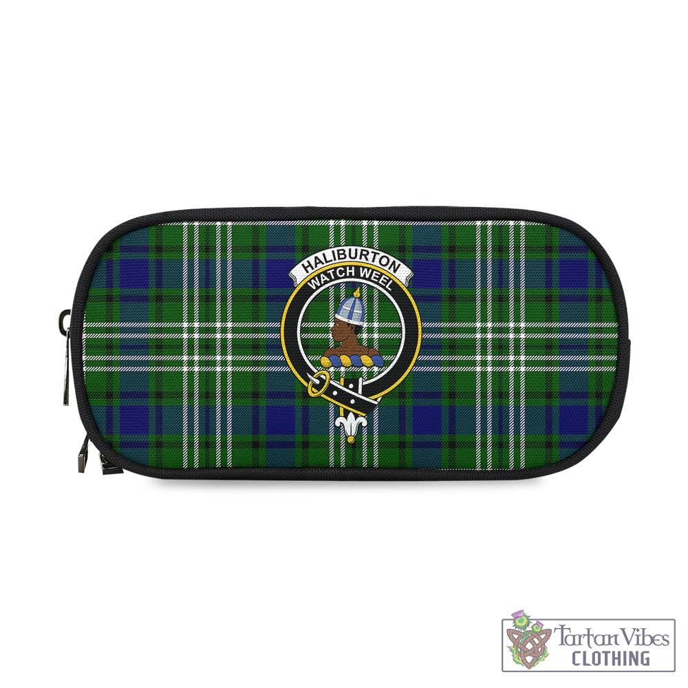 Haliburton Tartan Pen and Pencil Case with Family Crest - Tartan Vibes Clothing