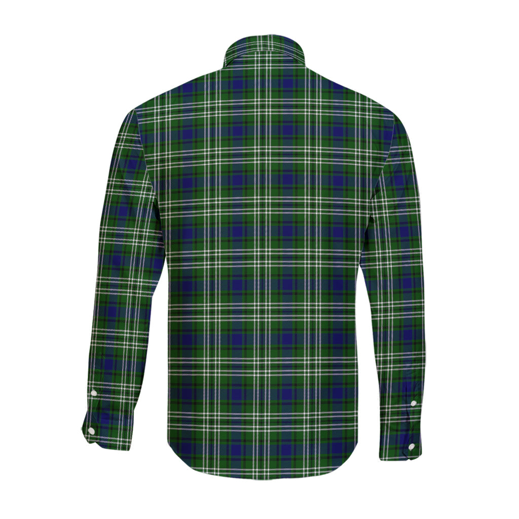Haliburton Tartan Long Sleeve Button Up Shirt with Family Crest - Tartan Vibes Clothing