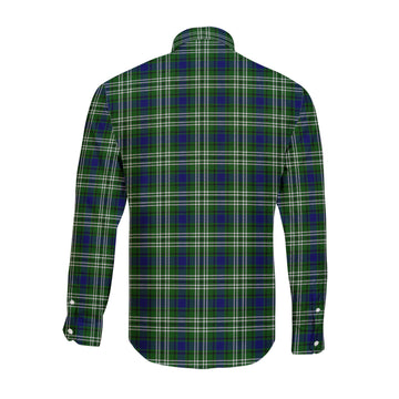 Haliburton Tartan Long Sleeve Button Up Shirt with Family Crest - Tartan Vibes Clothing