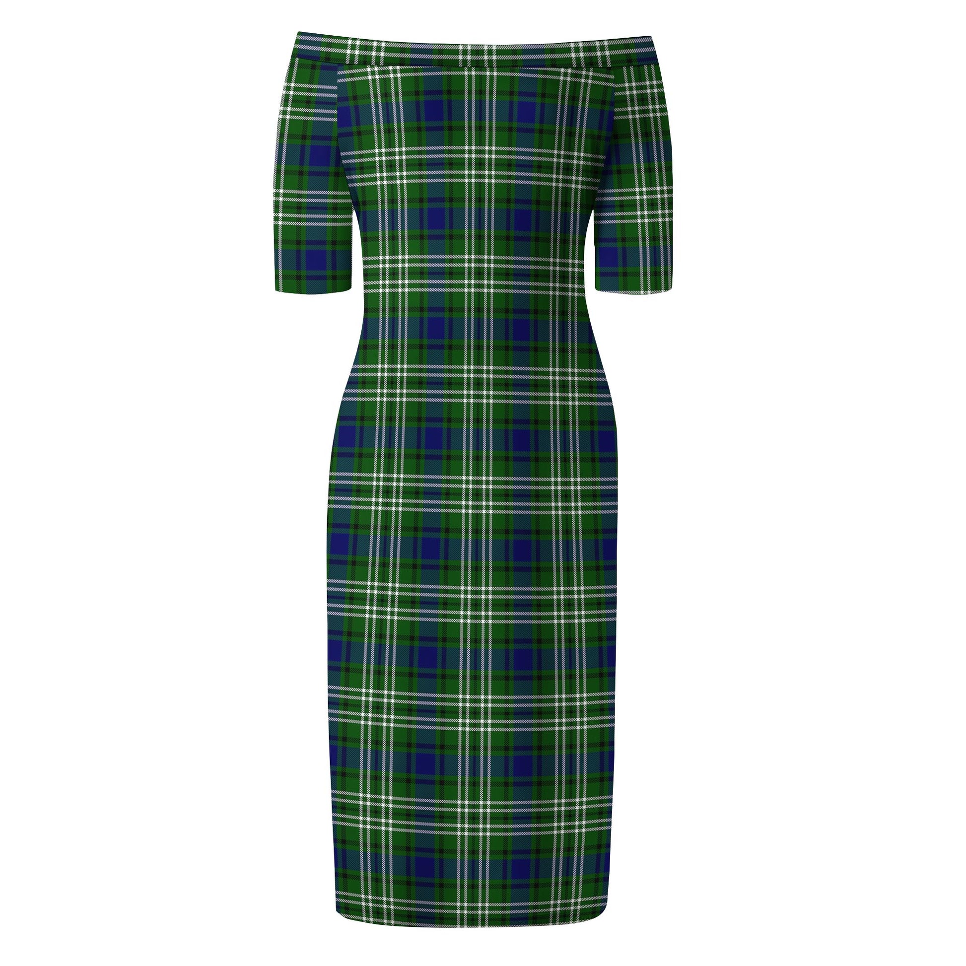 Haliburton Tartan Off Shoulder Lady Dress - Tartan Vibes Clothing