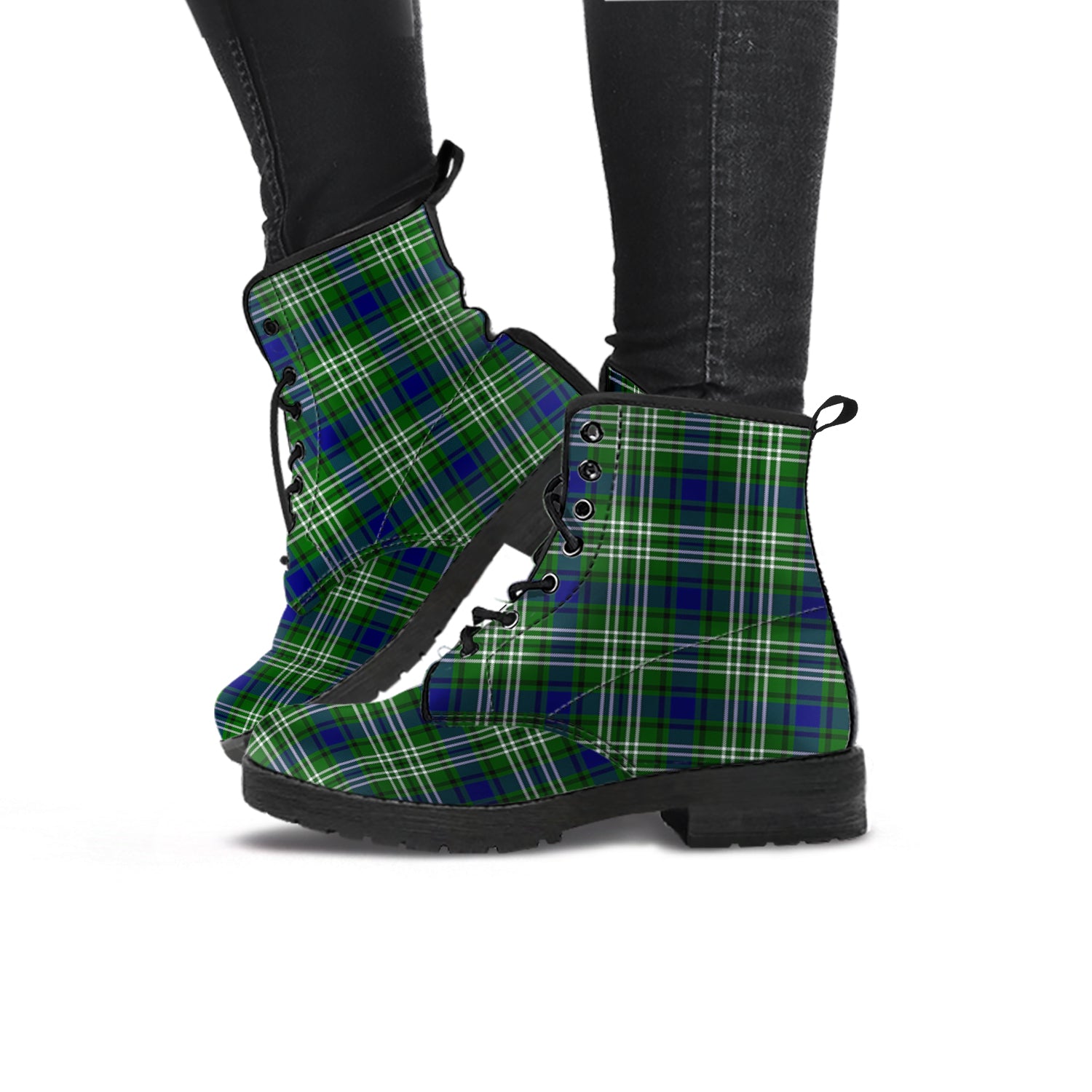 Haliburton Tartan Leather Boots - Tartan Vibes Clothing