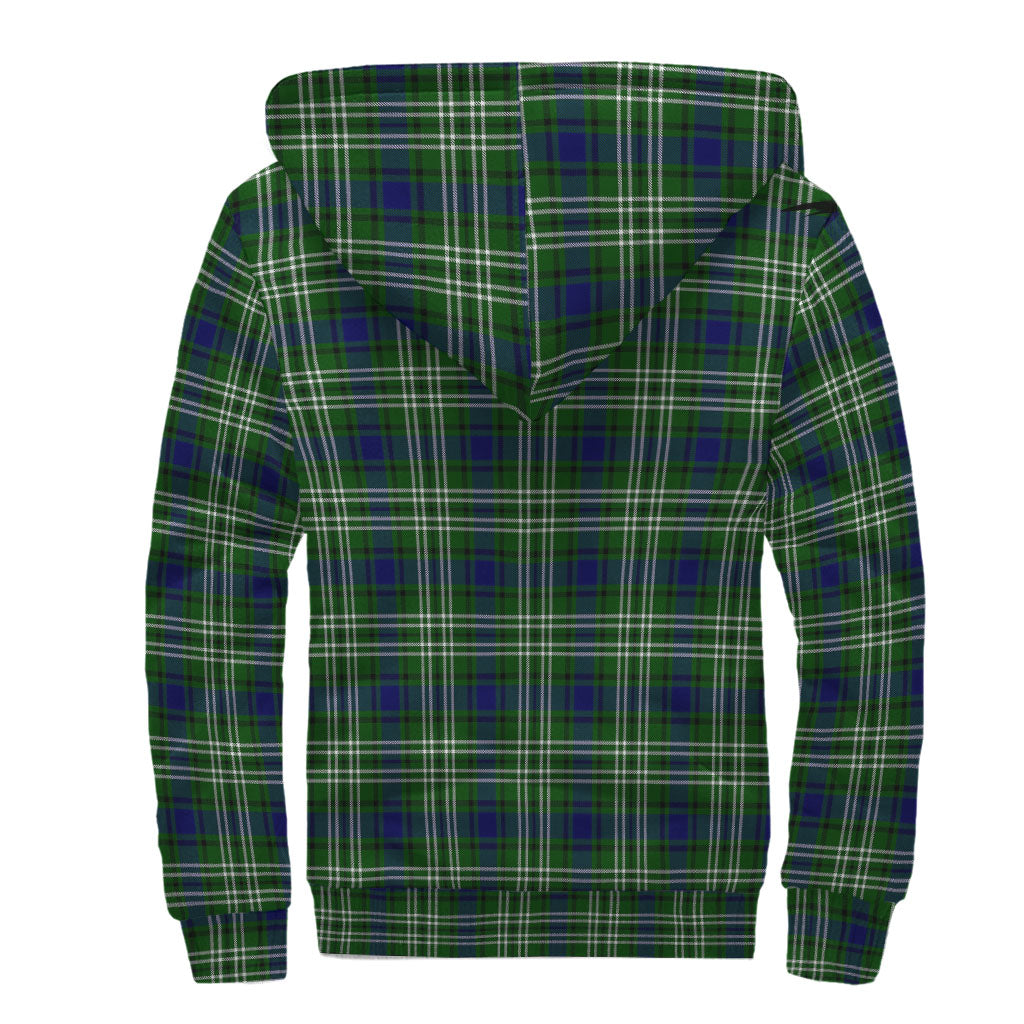 Haliburton Tartan Sherpa Hoodie with Family Crest - Tartan Vibes Clothing